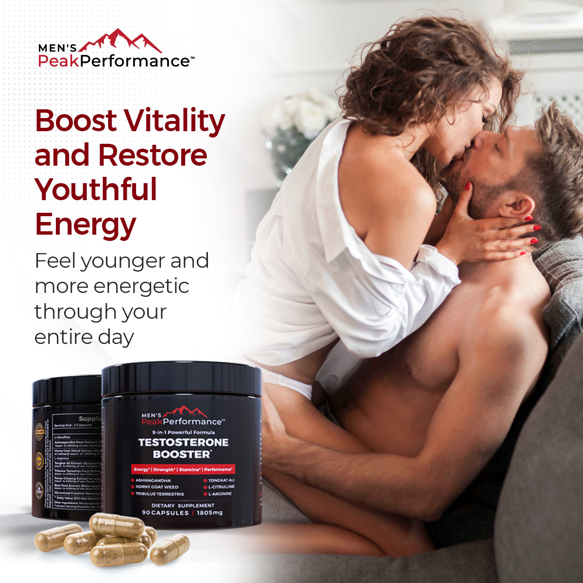 MEN'S PeakPerformance 9-in-1 Powerful Formula Testosterone Booster